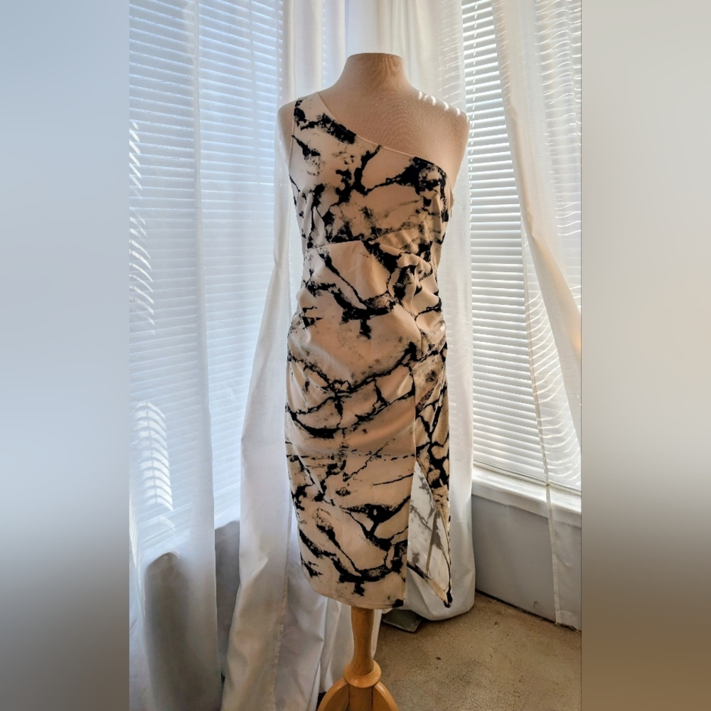 True Violet Black and White Dress